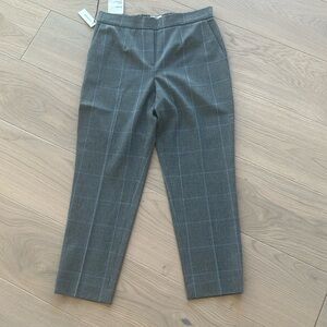 Barton grey and blue plaid mid rise pants
